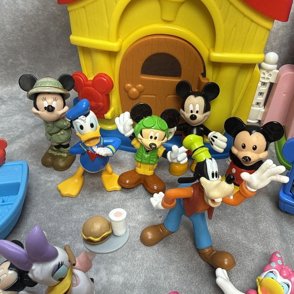 Fisher Price Little People Mickey & Minnie Mouse House Figures Lot Of 28 Vintage